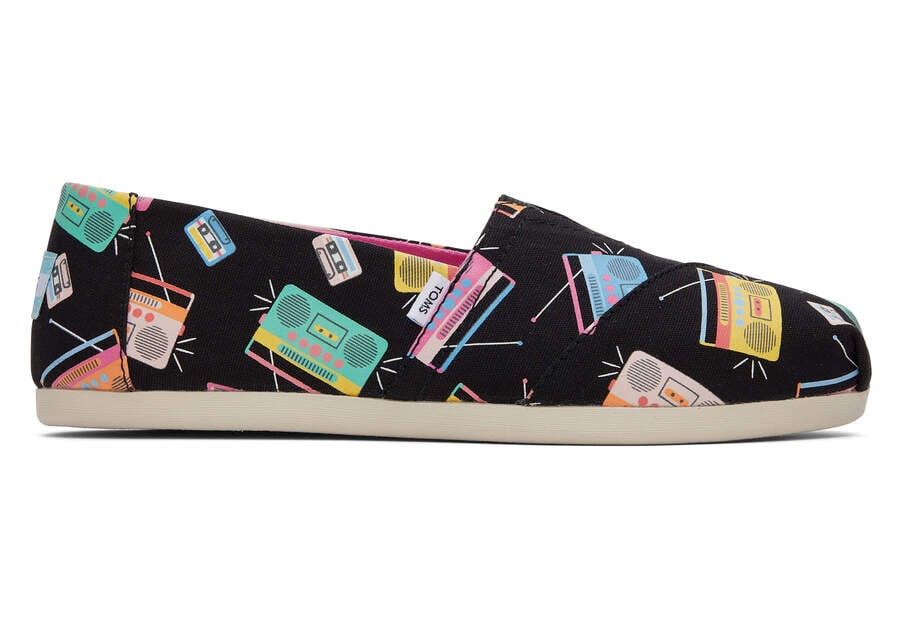 Toms Alpargata Boom Boxes スリップオン レディース 黒 | Toms アウトレット店舗 09GHRNMYA