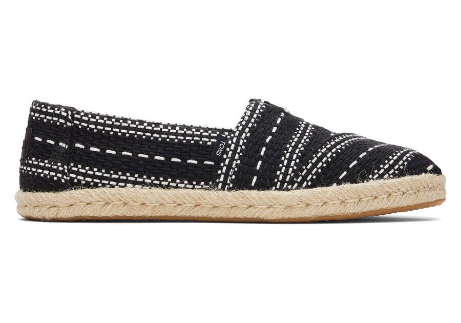 Toms Alpargata Chunky Global Woven Rope Espadrille スリップオン レディース 黒 | Toms アウトレット店舗 19ASUOCKE