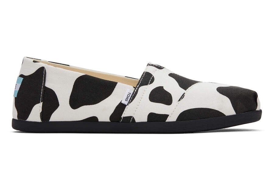 Toms Alpargata Cow スリップオン レディース 黒 | Toms アウトレット店舗 17JFZADHQ