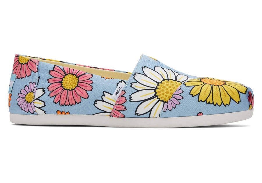 Toms Alpargata Daisies スリップオン レディース 青 | Toms アウトレット店舗 64THFKESB