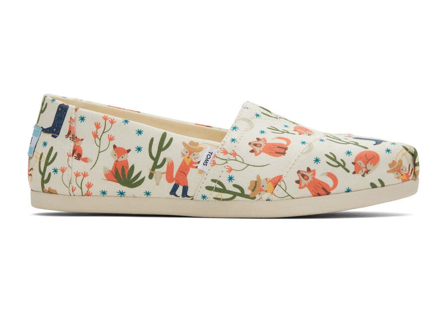 Toms Alpargata Foxes スリップオン レディース ベージュ | Toms アウトレット店舗 67PJBAZXO