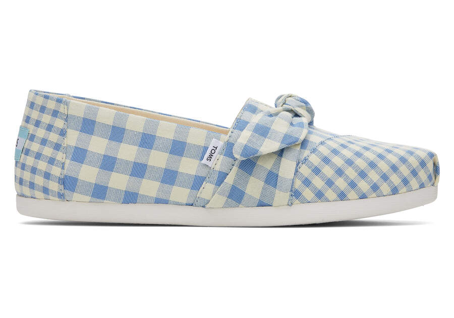Toms Alpargata Gingham スリップオン レディース 青 | Toms アウトレット店舗 74YHRQCKN
