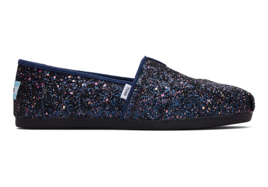 Toms Alpargata Glitter スリップオン レディース 青 | Toms アウトレット店舗 14AQZBCLH
