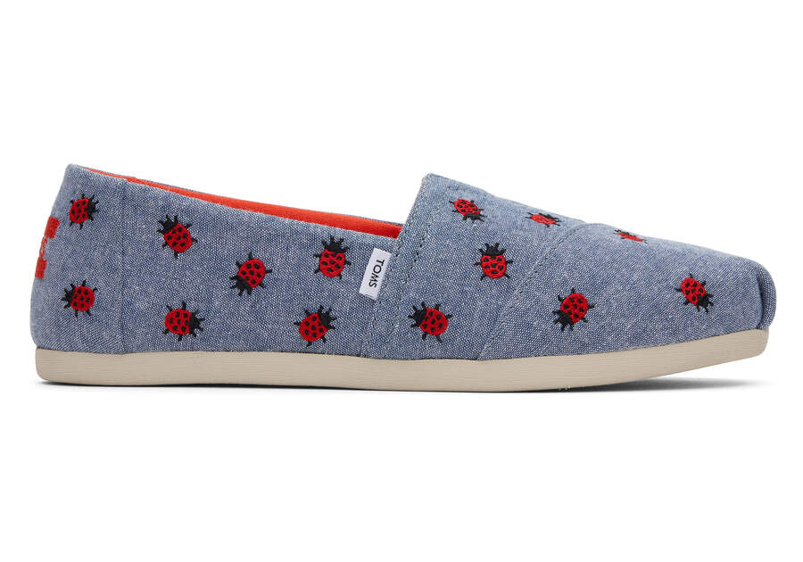 Toms Alpargata Ladybugs スリップオン レディース 青 | Toms アウトレット店舗 85RHTLASK