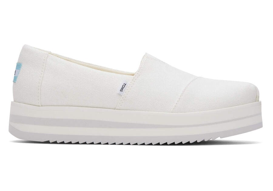 Toms Alpargata Midform Espadrille スリップオン レディース 白 | Toms アウトレット店舗 65GJTSAPH