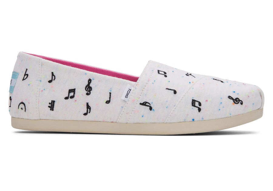 Toms Alpargata Music Notes スリップオン レディース ベージュ | Toms アウトレット店舗 70OCGXSHT