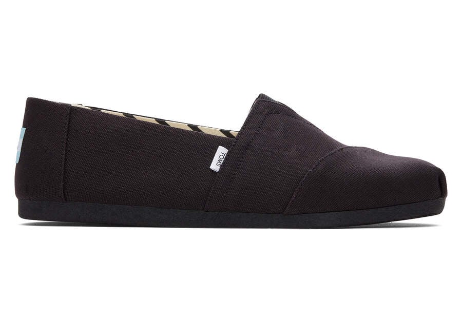 Toms Alpargata Recycled Cotton キャンバスシューズ メンズ 黒 | Toms アウトレット店舗 24XJRKHDI