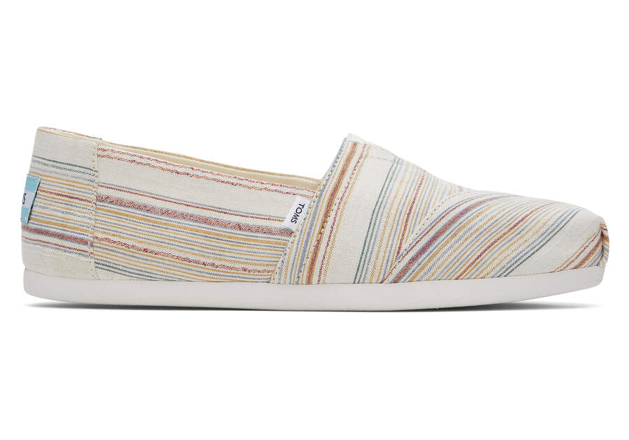 Toms Alpargata Stripes Recycled Cotton スリップオン レディース ベージュ | Toms アウトレット店舗 21CUBHKAM