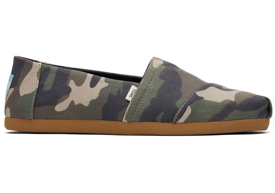Toms Alpargata Woodland Camo スリップオン メンズ 緑 | Toms アウトレット店舗 59QMPFLTA