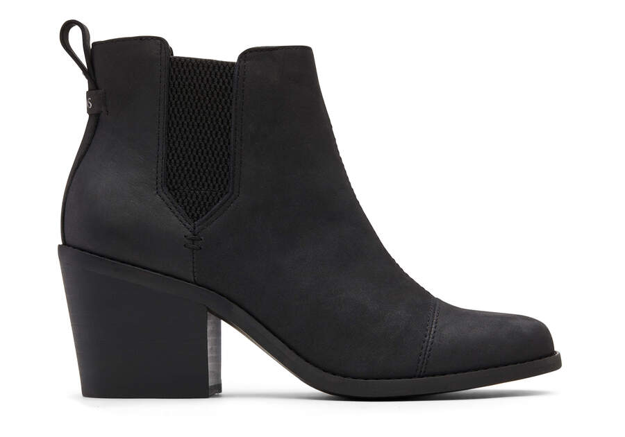 Toms Everly Boot レザーブーツ レディース 黒 | Toms アウトレット店舗 70CUAEYWZ