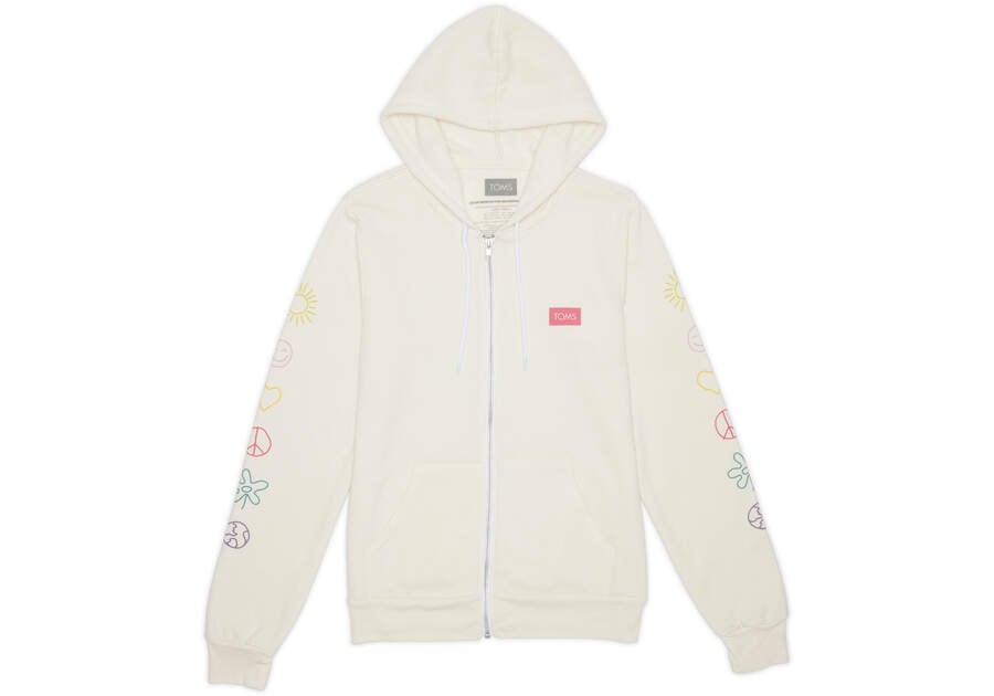 Toms Icon Zip パーカー メンズ 白 | Toms アウトレット店舗 87ZFQJHDA