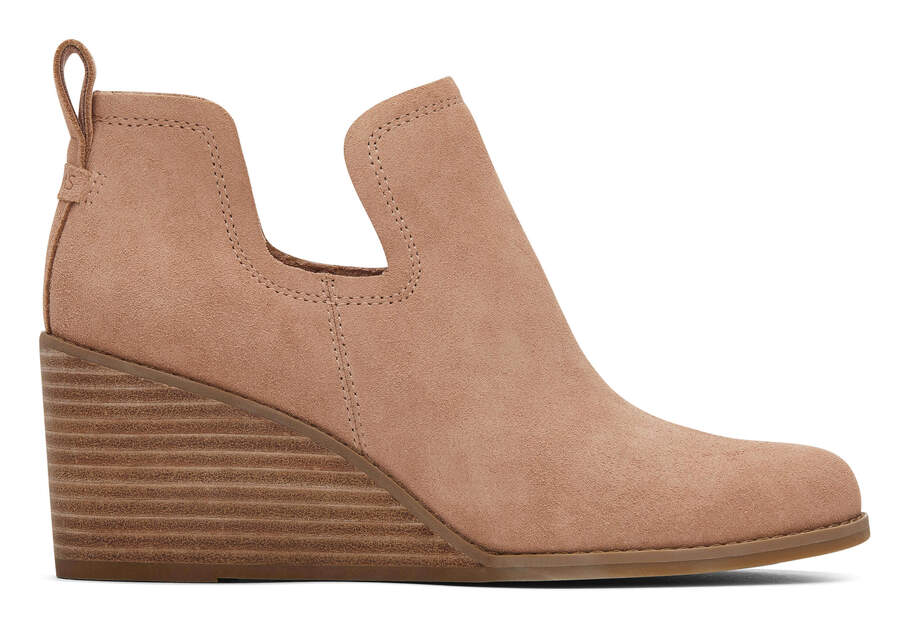 Toms Kallie Wedge ブーティ レディース ブラウン | Toms アウトレット店舗 47VJRSABC