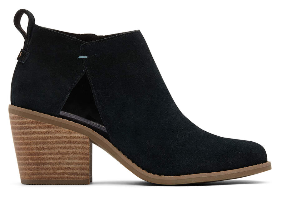 Toms Lea Bootie スエードブーツ レディース 黒 | Toms アウトレット店舗 15GQJLAFE