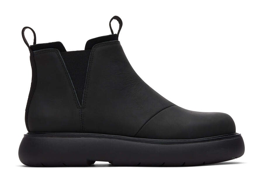 Toms Mallow Boot レザーブーツ レディース 黒 | Toms アウトレット店舗 17QWTCUXP