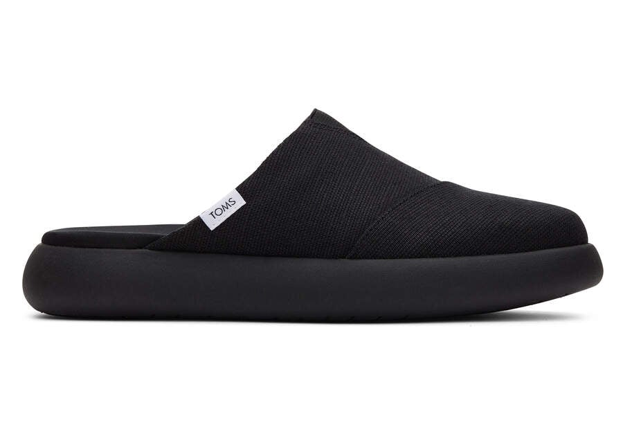 Toms Mallow Mule Heritage Canvas スニーカー レディース 黒 | Toms アウトレット店舗 48WJCVRHP