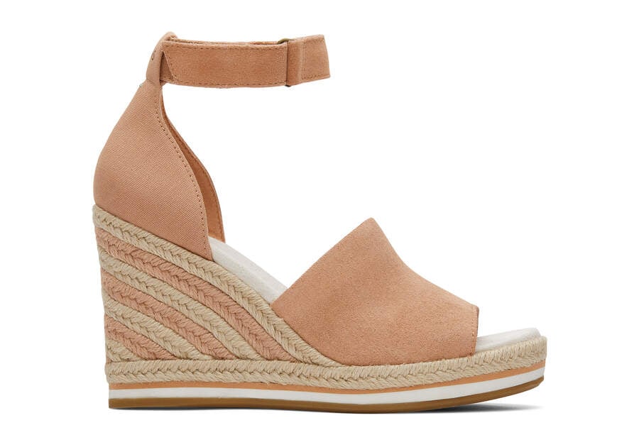Toms Marisol Wedge かかとあり サンダル レディース ベージュ | Toms アウトレット店舗 64MSGCPEN