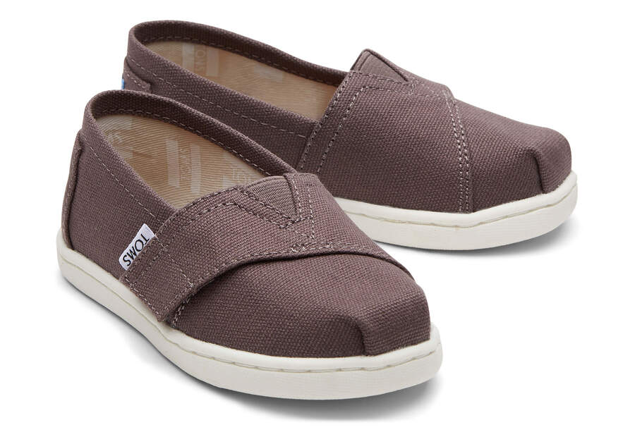 Toms Tiny Alpargata Canvas スリップオン キッズ グレー | Toms アウトレット店舗 45RPJNBKX