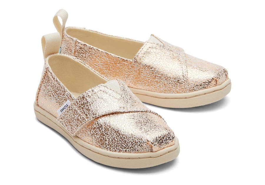 Toms Tiny Alpargata Foil スリップオン キッズ ゴールド | Toms アウトレット店舗 15VUNLCRQ