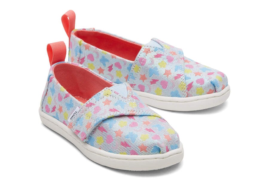 Toms Tiny Alpargata Glimmer Charms スリップオン キッズ 青 | Toms アウトレット店舗 13MEWYLKT