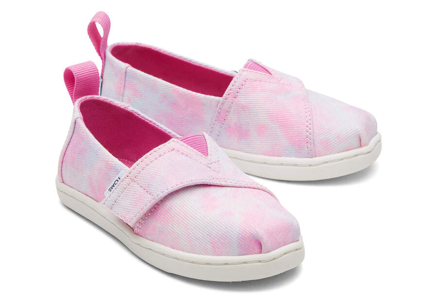 Toms Tiny Alpargata Multi Tie Dye Twill スリップオン キッズ ピンク | Toms アウトレット店舗 64UJLBOHN