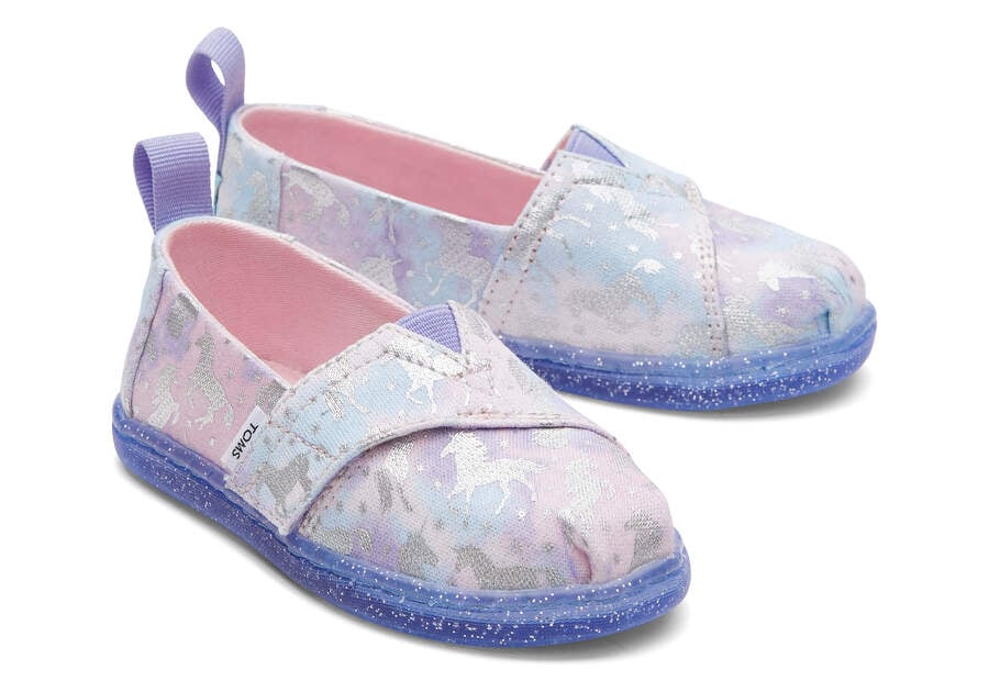 Toms Tiny Alpargata Unicorn スリップオン キッズ 紫 ピンク | Toms アウトレット店舗 45NRKDJTY