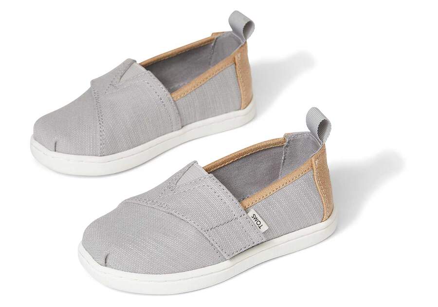 Toms Tiny Alpargata Woven スリップオン キッズ グレー | Toms アウトレット店舗 27LTZGPQS