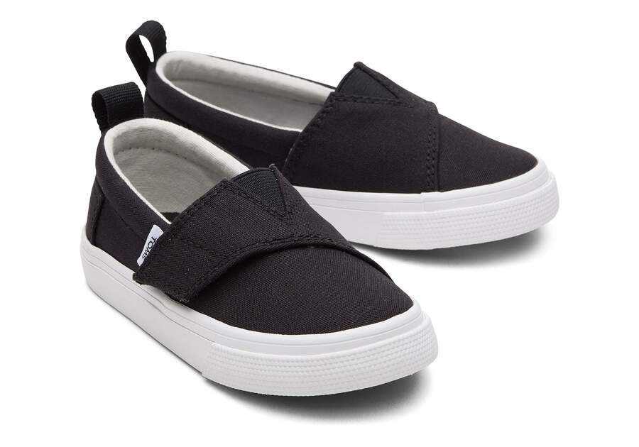Toms Tiny Fenix Slip-On Canvas スリップオン キッズ 黒 | Toms アウトレット店舗 52QIKZTHY
