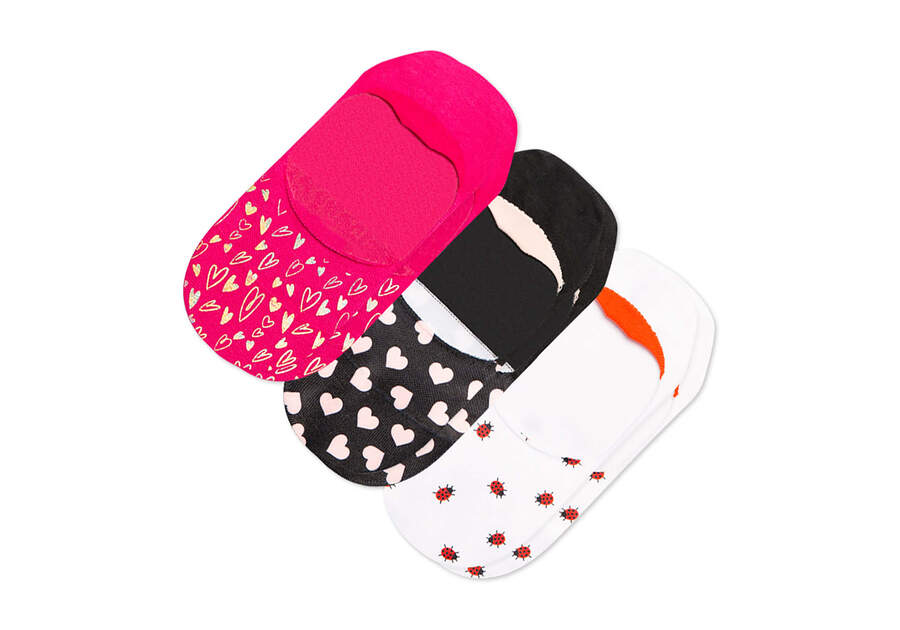 Toms Ultimate No Show Valentines 3 Pack ソックス レディース ピンク カラー | Toms アウトレット店舗 17LFKETWQ