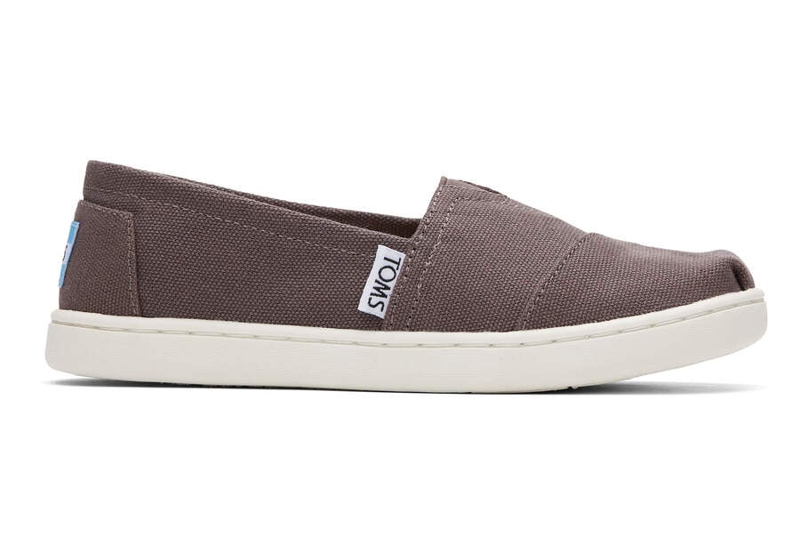 Toms Youth Alpargata Canvas スリップオン キッズ グレー | Toms アウトレット店舗 36YLXDETV