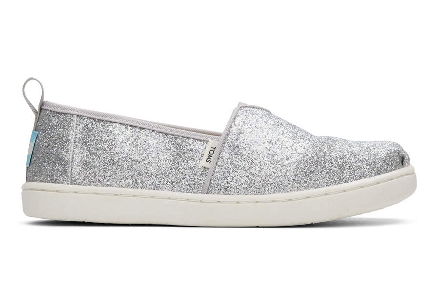 Toms Youth Alpargata Glimmer エスパドリーユ キッズ シルバー | Toms アウトレット店舗 48LFVUAQY