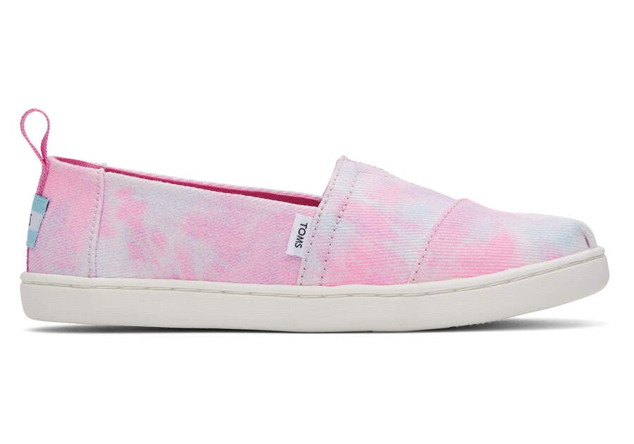 Toms Youth Alpargata Multi Tie Dye Twill スリップオン キッズ ピンク | Toms アウトレット店舗 29LDHBSZG