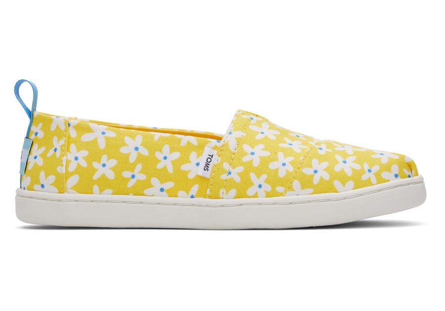 Toms Youth Alpargata Sun Daisies スリップオン キッズ 黄色 | Toms アウトレット店舗 45VMWXRHL