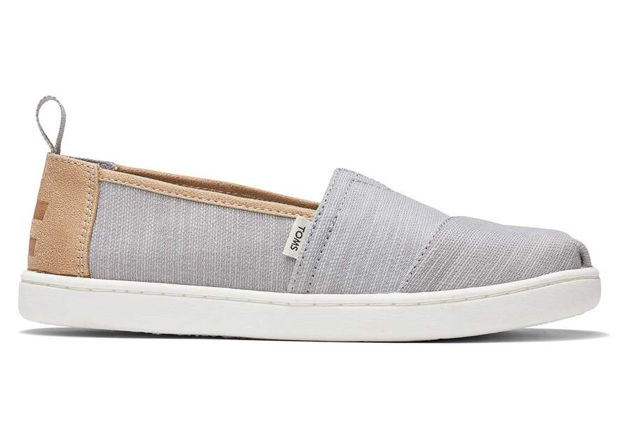 Toms Youth Alpargata Woven スリップオン キッズ グレー | Toms アウトレット店舗 47RVBOFQZ
