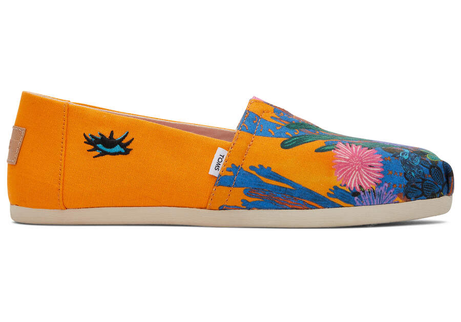 Toms x Stephanie Mercado スリップオン レディース オレンジ | Toms アウトレット店舗 20VRDQBSC